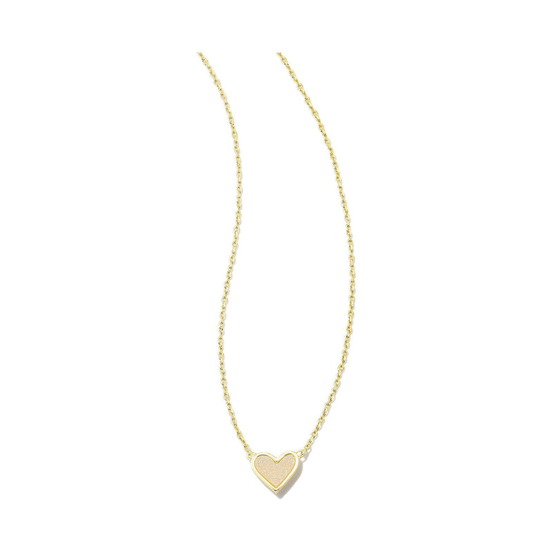 Ari Heart Gold Pendant Necklace in Black Drusy | Kendra Scott