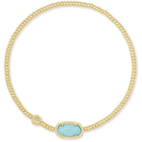 KENDRA SCOTT GRAYSON STRETCH BRACELET GOLD LIGHT BLUE MAGNESITE