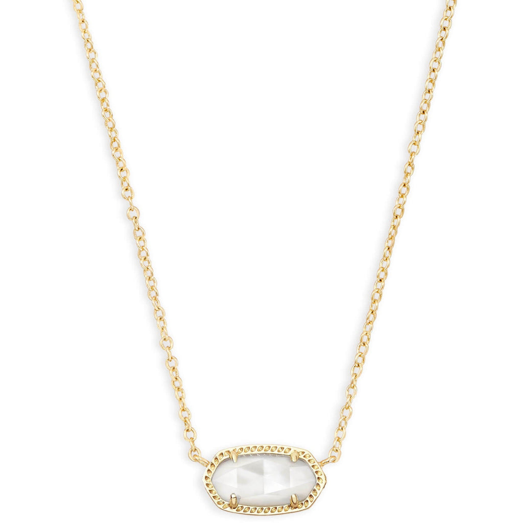 KENDRA SCOTT ELISA 20" PENDANT NECKLACE GOLD IVORY MOTHER OF PEARL