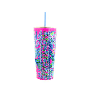 Lilly Pulitzer Tumbler with Straw (24 oz) - Lil Earned Stripes
