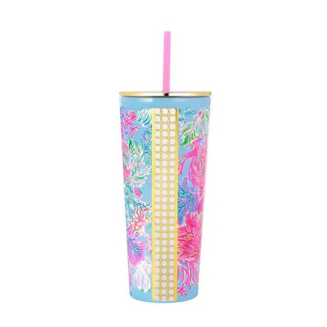 Lilly Pulitzer Tumbler with Straw (24 oz) - Cay To My Heart