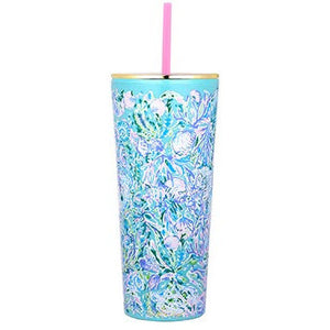 Lilly Pulitzer Tumbler with Straw (24 oz) - Soleil It On Me