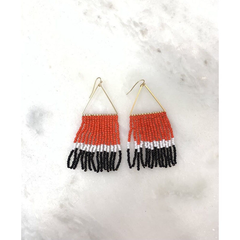 Greer Earrings-Red/Black
