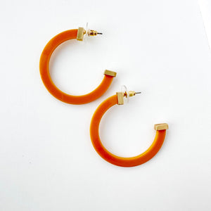 Michelle McDowell Large Acrylic Hoop Earrings - Clementine