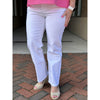 Mid-Rise Ankle Straight Jeans - White