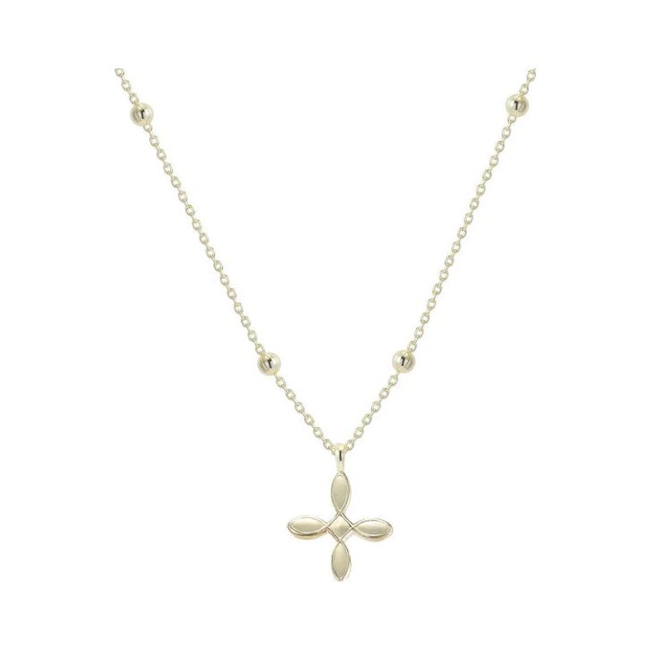 Natalie Wood Designs Enamel Cross Drop Necklace - Gold