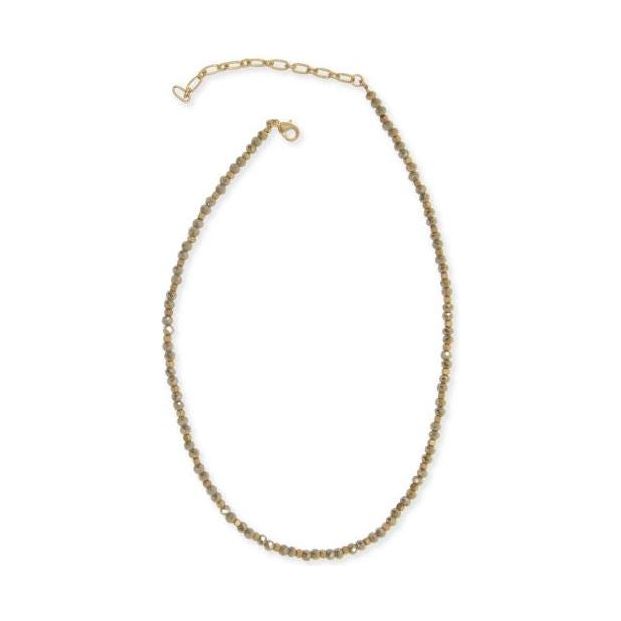 Natural Gold Beaded 16" Necklace