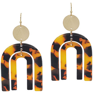 Double Arch Resin Earrings - Brown/Chocolate