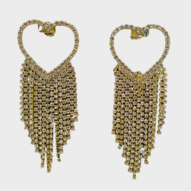 Sheila Fajl Margaux Cutout Heart Chandelier Earrings - Gold