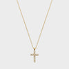 Delicate CZ Cross Pendant Necklace - Gold