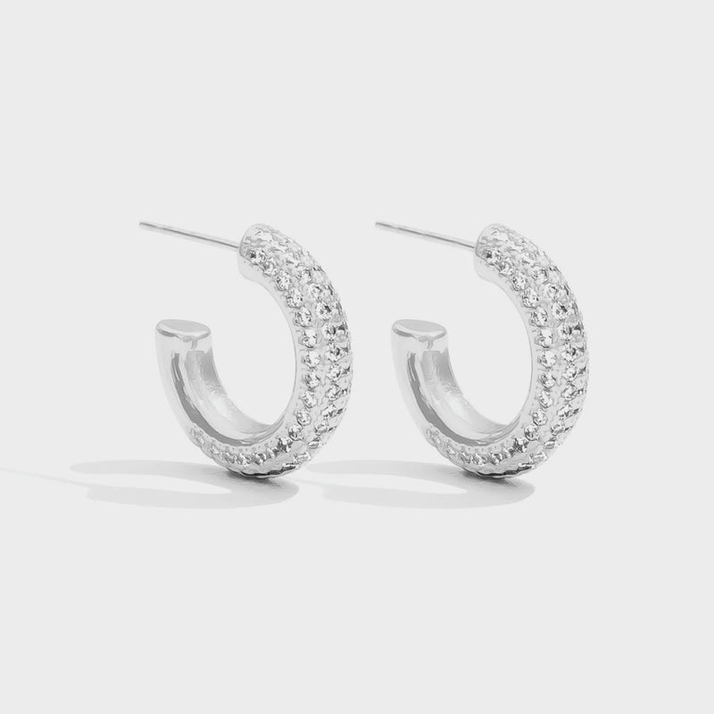 Sophisticated Vibes Pave Hoop - Silver
