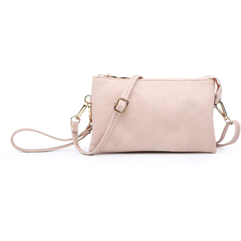 Riley Light Pink Crossbody Wristlet ($6 to Monogram)