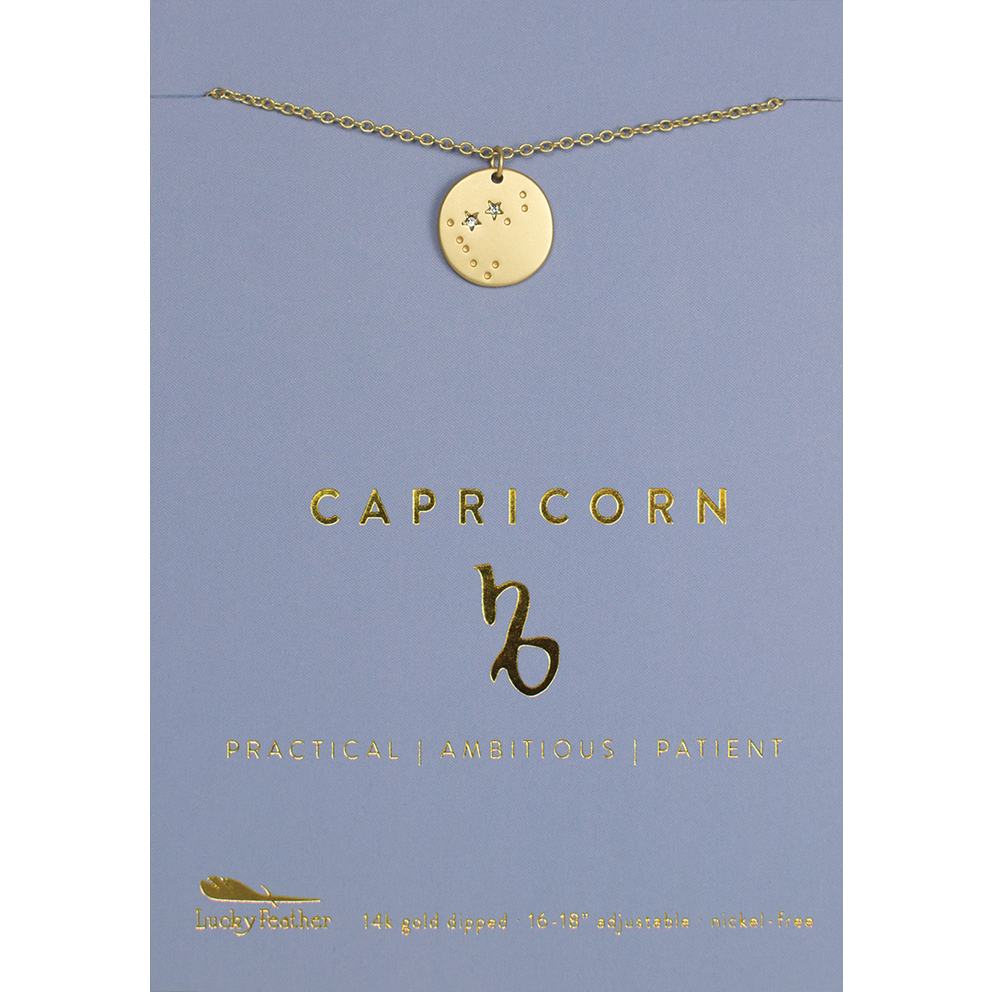 Zodiac Necklace - Gold - CAPRICORN (Dec 22 - Jan 19)