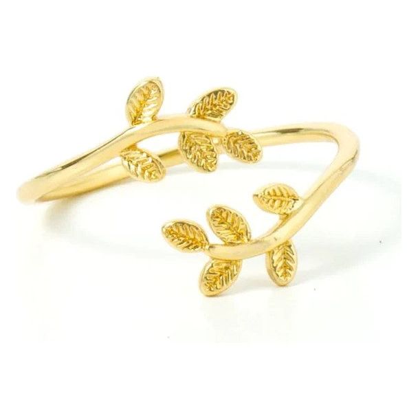 Adjustable Delicate Leaf Ring - Gold