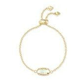 KENDRA SCOTT ELAINA DELICATE CHAIN BRACELET GOLD DICHROIC GLASS