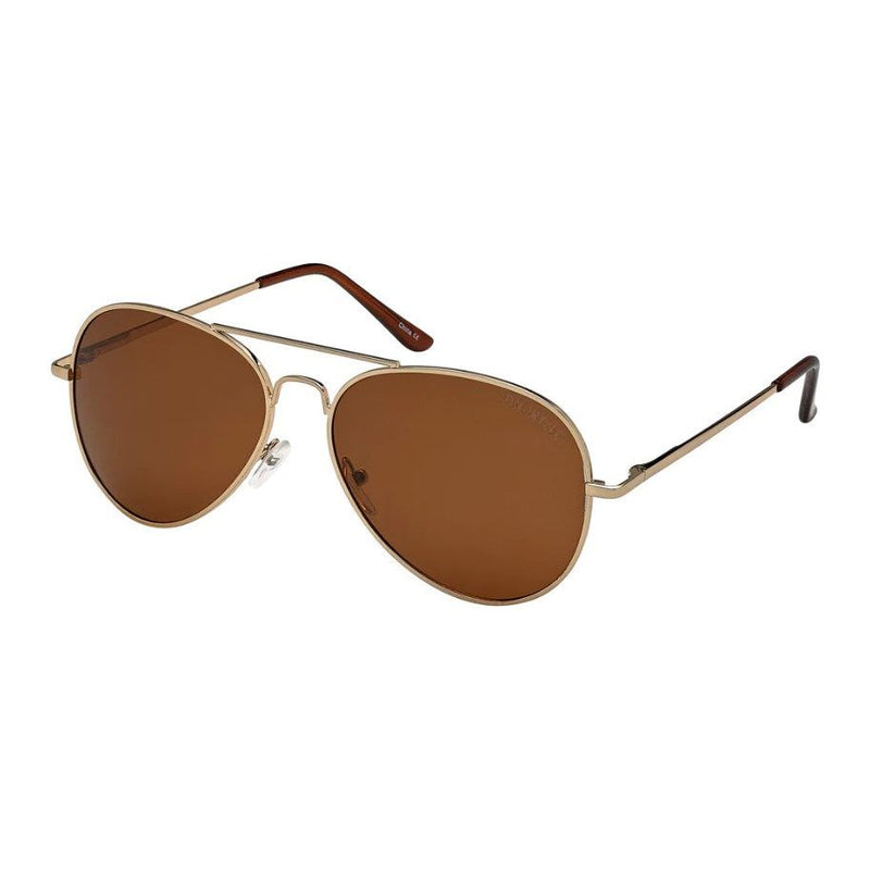 Aviator Sunglasses - Gold Frames/Brown Lens