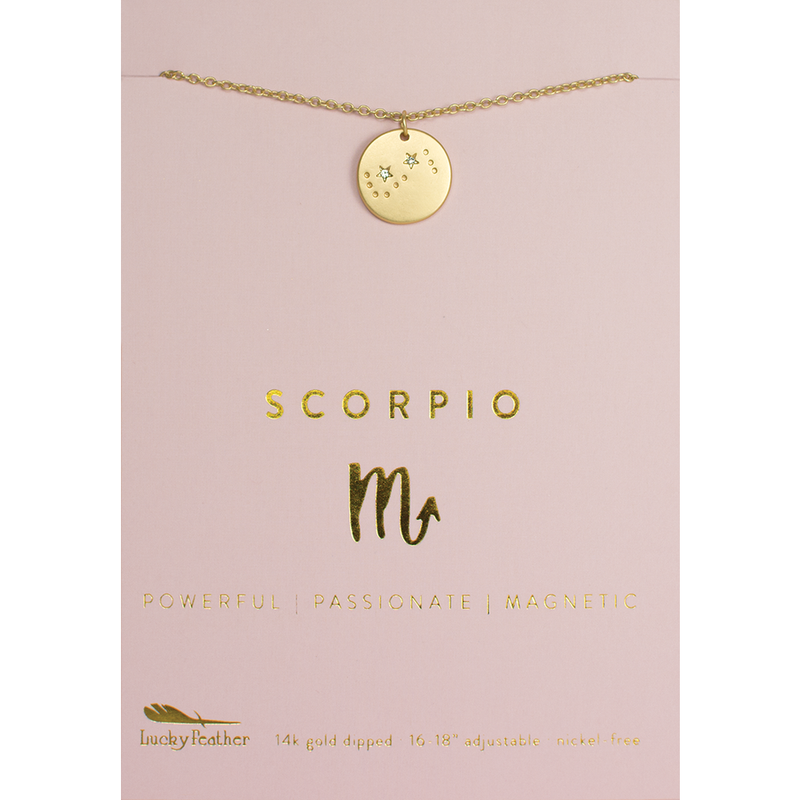 Zodiac Necklace - Gold - SCORPIO (Oct 23 - Nov 21)