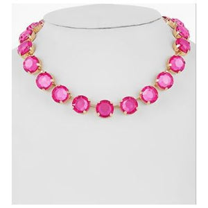 Pink Glass Stone Necklace
