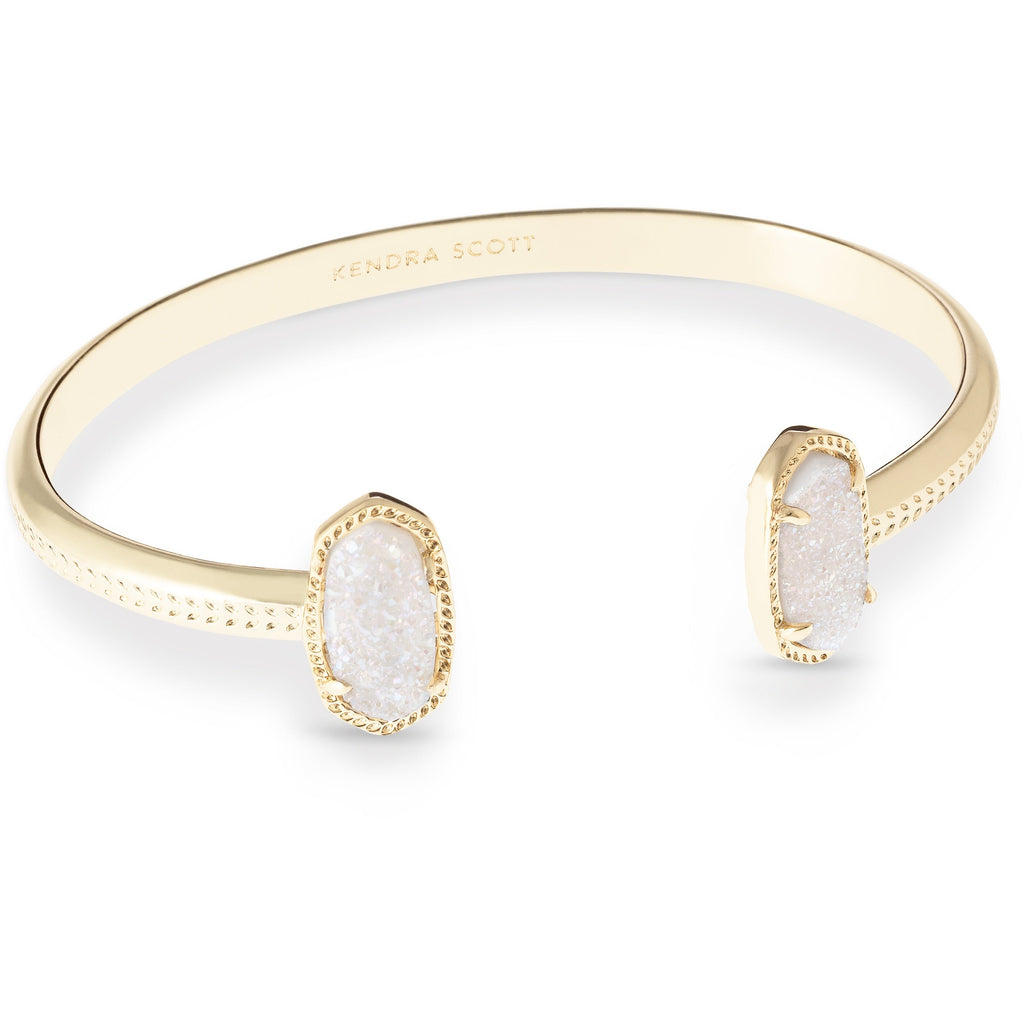 KENDRA SCOTT ELTON CUFF BRACELET GOLD IRIDESCENT DRUSY