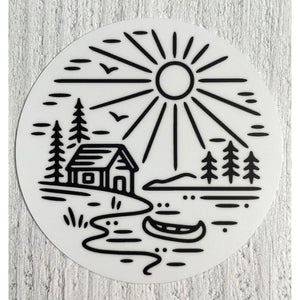 Canoe Cabin Lake Sticker