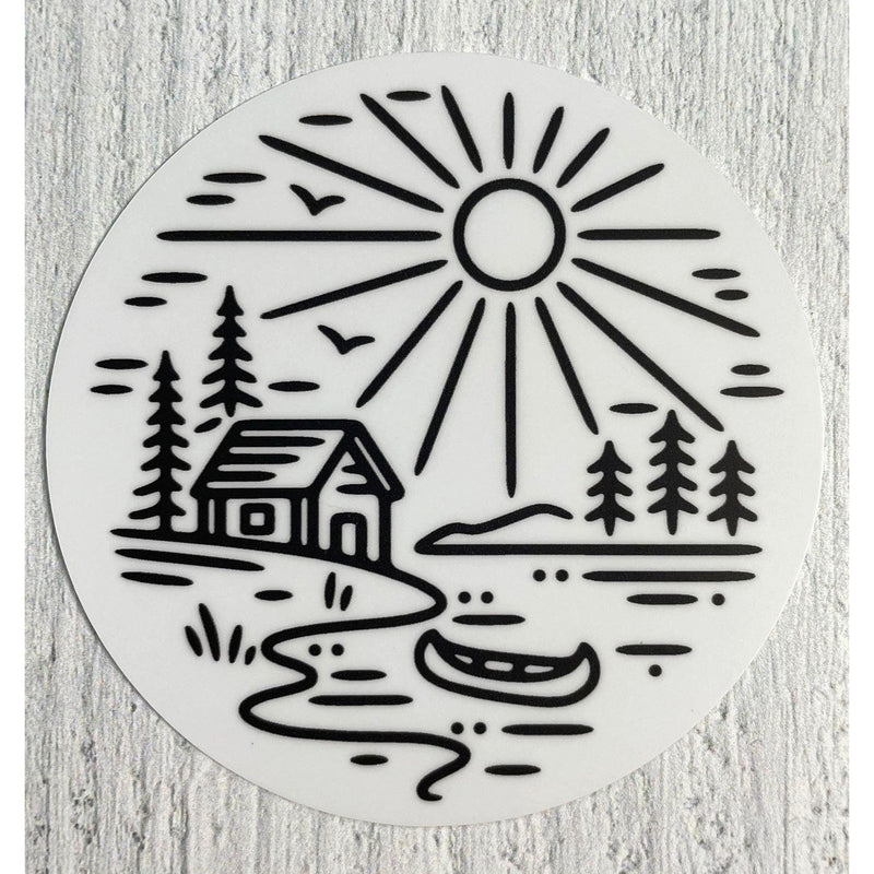Canoe Cabin Lake Sticker