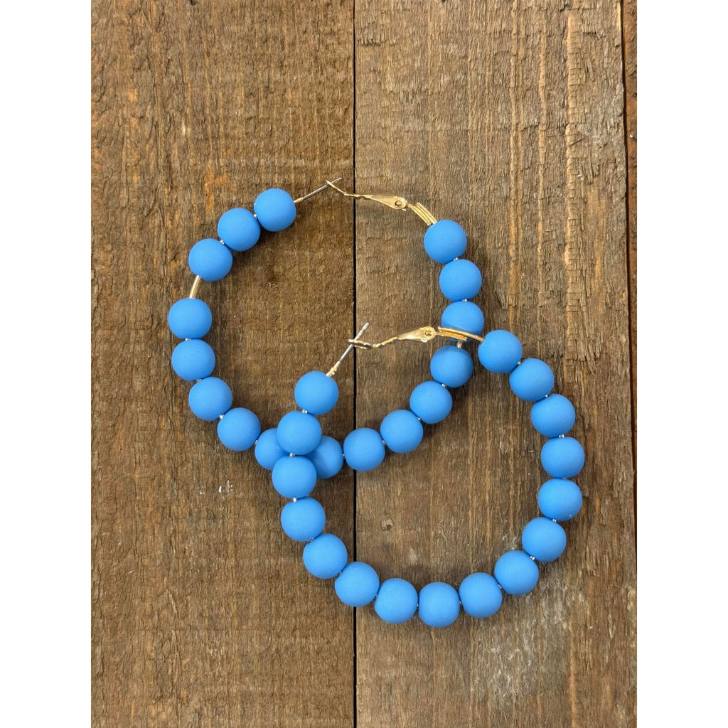 Clay Ball Earrings- Blue
