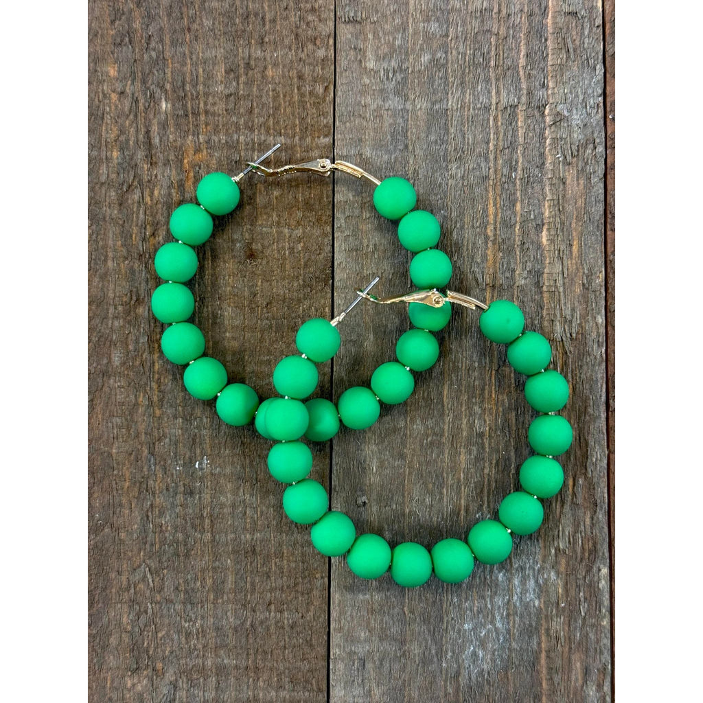 Clay Ball Earrings- Green
