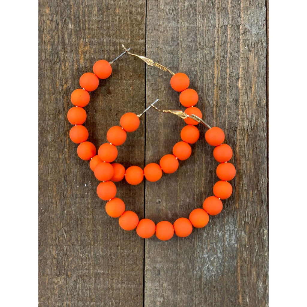 Clay Ball Earrings - Orange