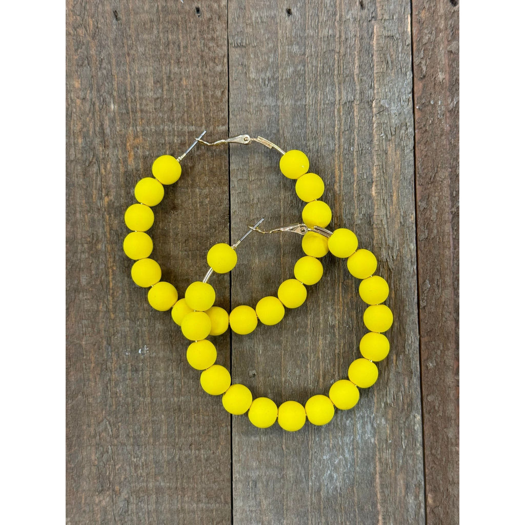 Clay Ball Earrings - Yellow