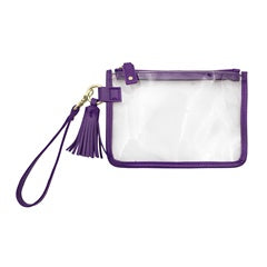 Clear Wristlet with Purple and Gold Accents