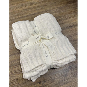 Cable Knit Blanket - Ivory
