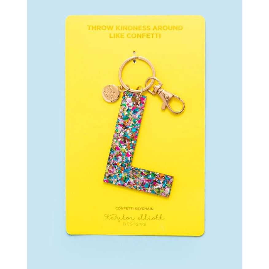 Confetti Letter Keychain - L