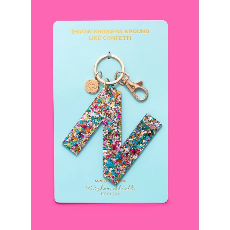 Confetti Letter Keychain - N