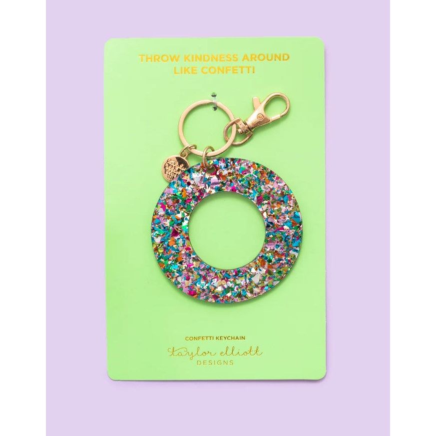 Confetti Letter Keychain - O