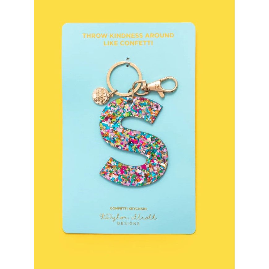 Confetti Letter Keychain - S