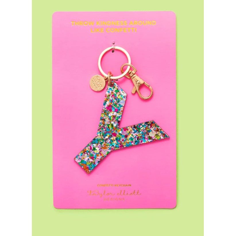 Confetti Letter Keychain - Y