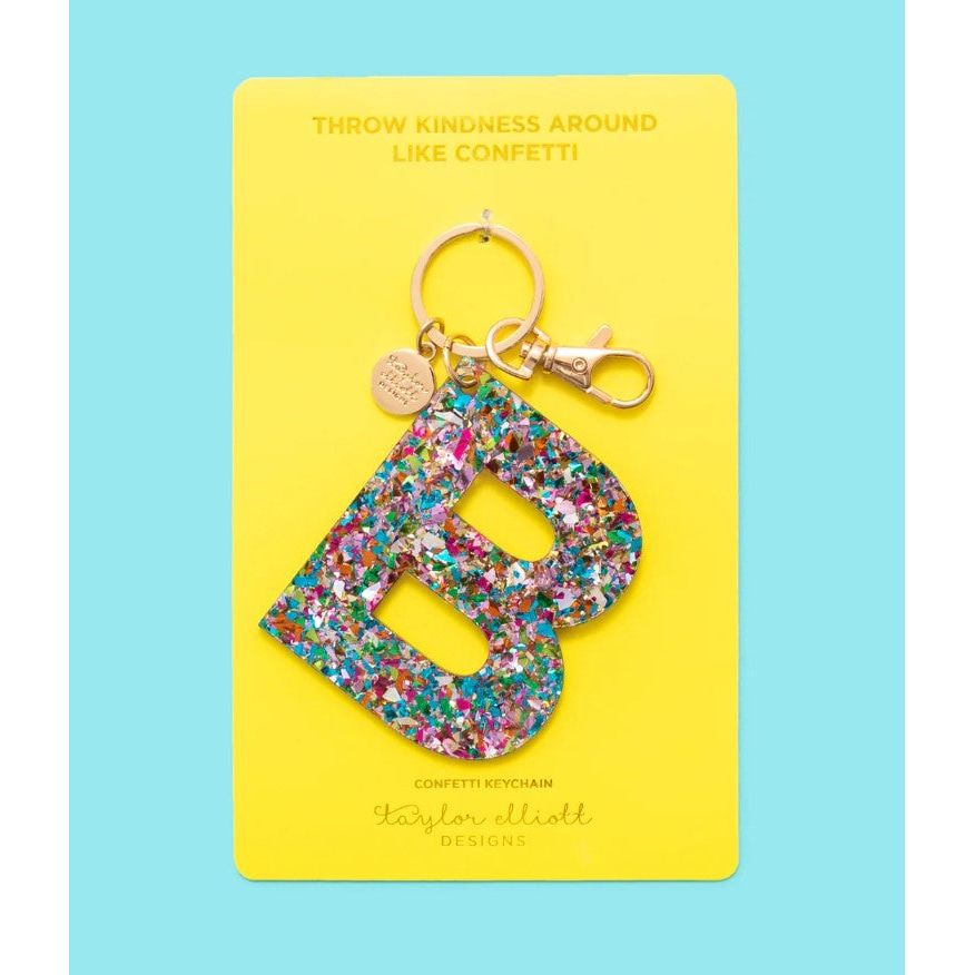 Confetti Letter Keychain - B