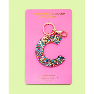 Confetti Letter Keychain - C