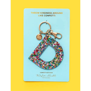 Confetti Letter Keychain - D