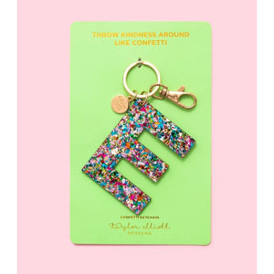 Confetti Letter Keychain - E