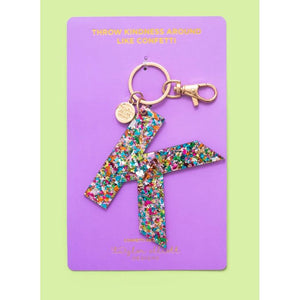 Confetti Letter Keychain - K