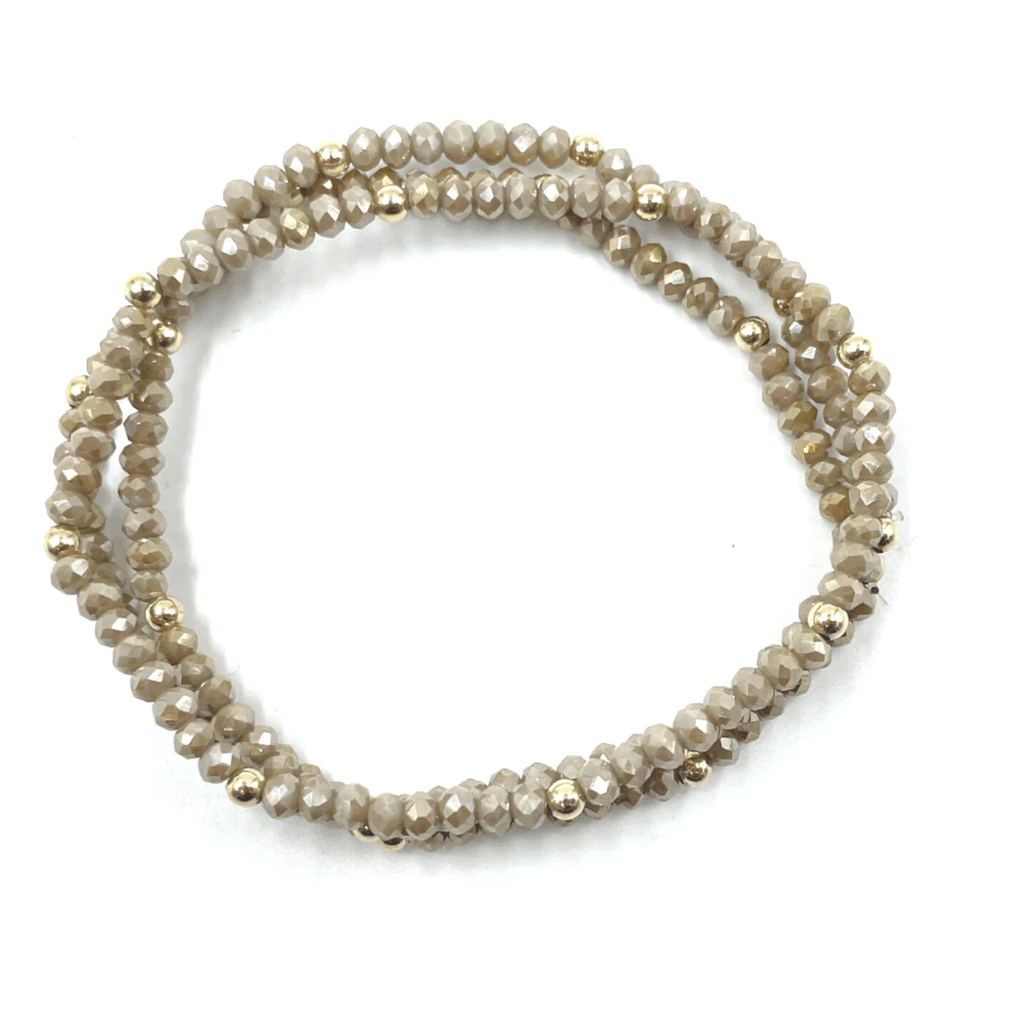Erin Gray OG Shimmer Bracelet Stack in Champagne & Gold Filled