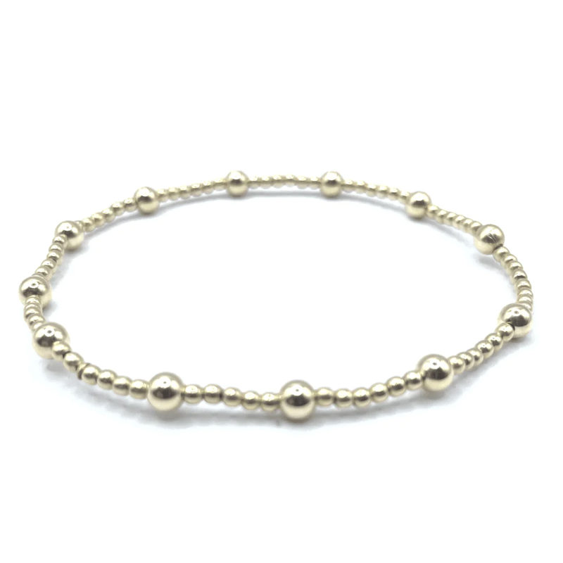 Erin Gray Gold Filled Waterproof Karma Bracelet, 2 mm with Twelve 4 mm