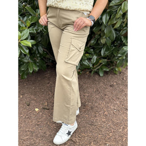 Eva Classic Cotton Cargo Pants - Khaki