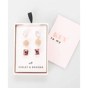 Everlyn & Cady Earring Gift Trio - Pink