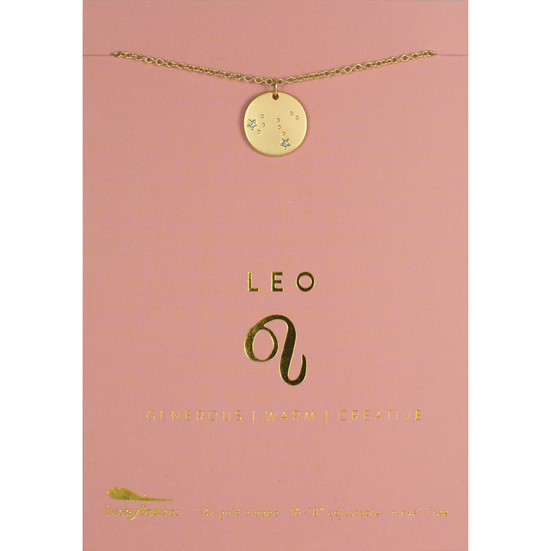 Zodiac Necklace - Gold - LEO (July 23 - Aug 22)
