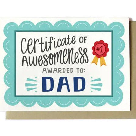 Father's Day Card - Certificate of Awesomeness