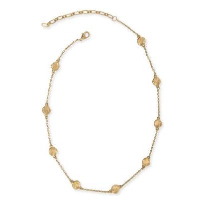 Spaced Hammered Circle Necklace - Gold