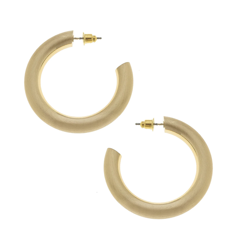 Arabella Hoop Earrings - Gold Satin