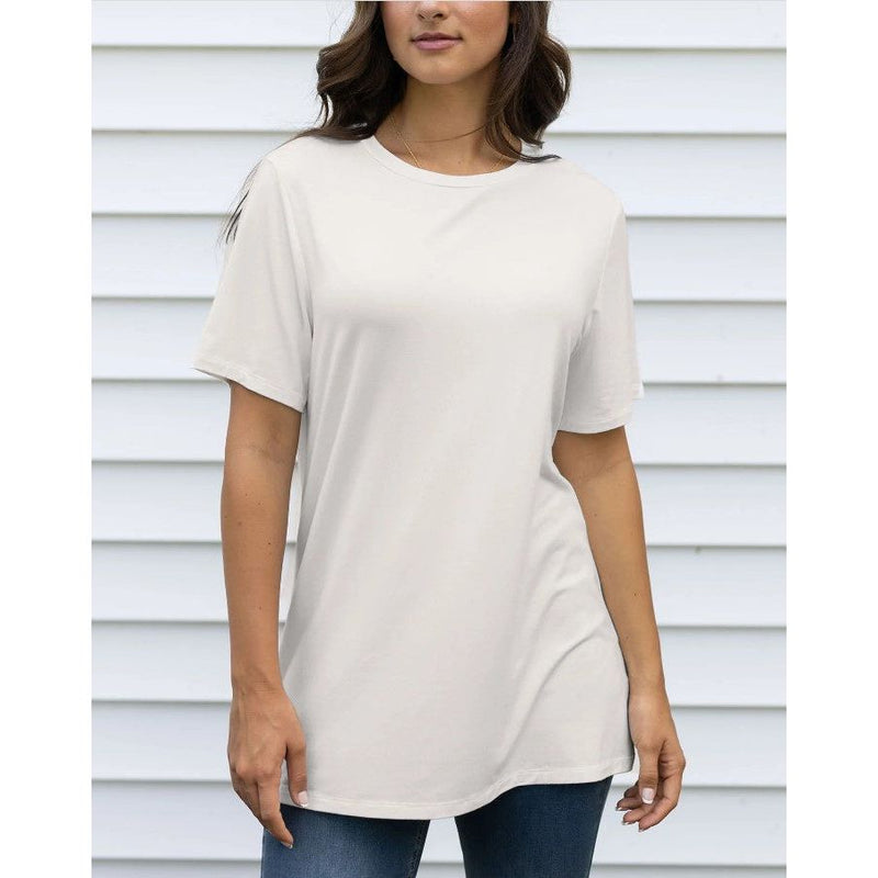 Grace and Lace Girlfriend Fit Tee - Ivory